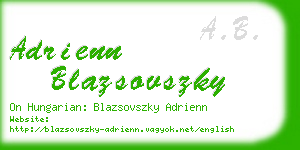 adrienn blazsovszky business card